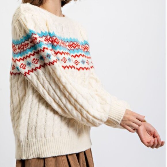 SWEATER CABLE KNIT RETRO LIKE - Picture 3 of 4